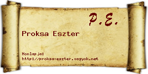 Proksa Eszter névjegykártya